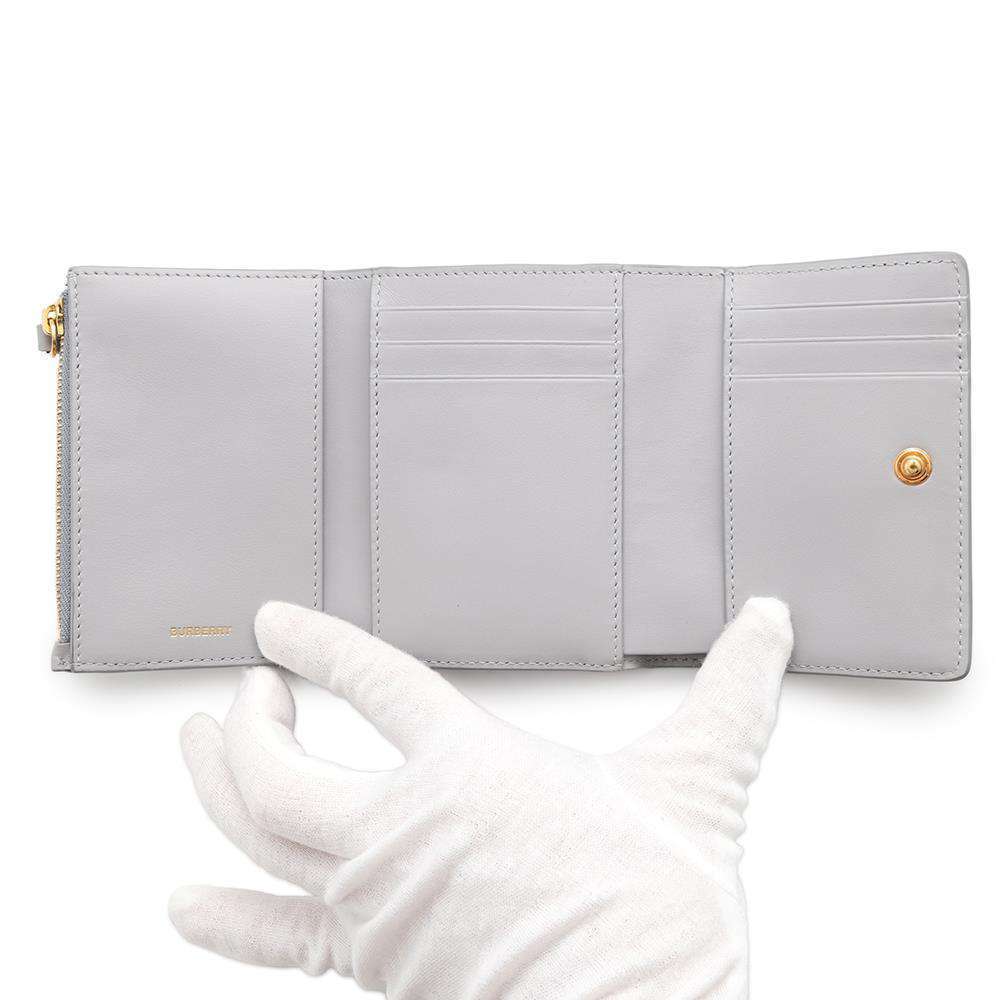 Burberry Wallet Tri fold Leather Logo Compact - Picture 4 of 9